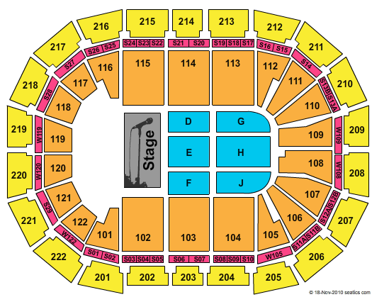 AO Arena Half House Seating Chart