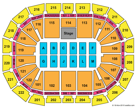 AO Arena Side Stage Seating Chart