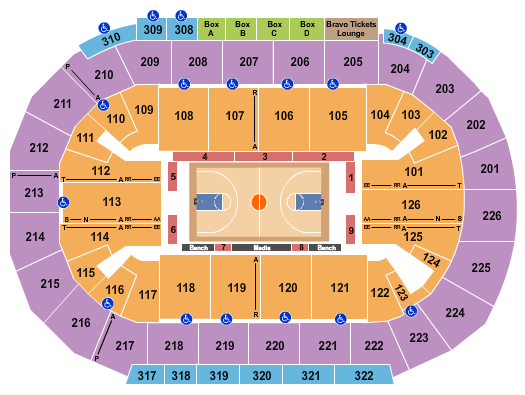 Michelob ULTRA Arena At Mandalay Bay Basketball Seating Chart