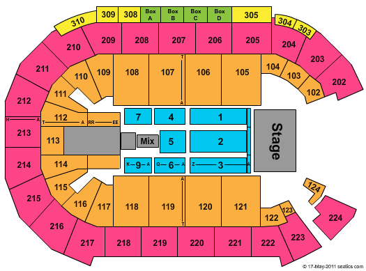 Michelob ULTRA Arena At Mandalay Bay Tosh Seating Chart