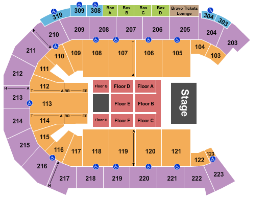 Michelob ULTRA Arena At Mandalay Bay Endstage - Letters Seating Chart