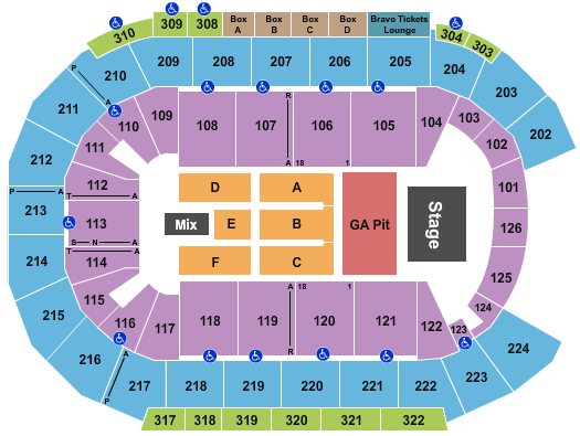 Michelob ULTRA Arena At Mandalay Bay Endstage GA Pit Seating Chart