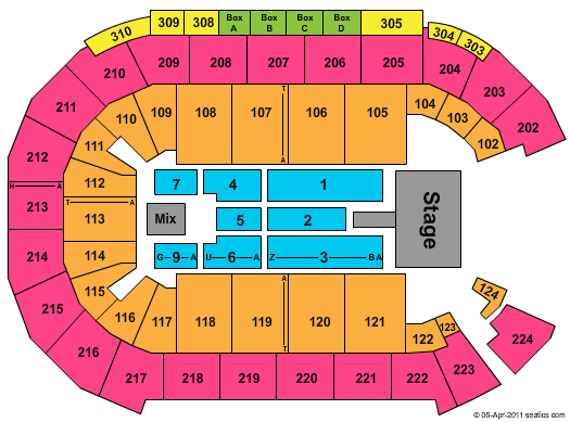 Michelob ULTRA Arena At Mandalay Bay Glee Seating Chart