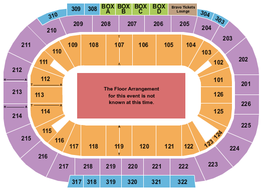 Detailed Seating Chart for Michelob ULTRA Arena At Mandalay Bay - Seating Capacity of 12000