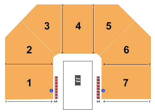 Mandalay Bay Convention Center - South Pacific Ballroom Mosconi Cup Seating Chart