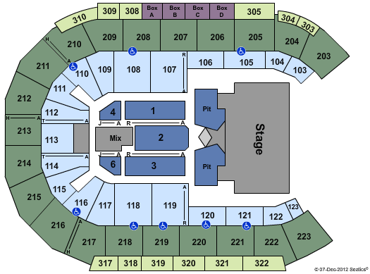 Michelob ULTRA Arena At Mandalay Bay American Country Awards Seating Chart