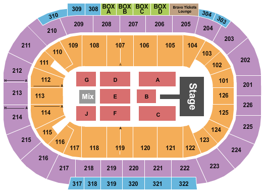 Michelob ULTRA Arena At Mandalay Bay Christian Nodal Seating Chart