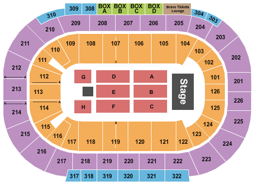 Michelob ULTRA Arena At Mandalay Bay End Stage Seating Chart
