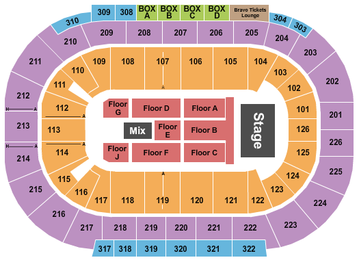 Michelob ULTRA Arena At Mandalay Bay Endstage 5 Seating Chart