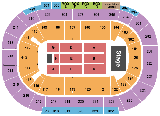 Michelob ULTRA Arena At Mandalay Bay Endstage 6 Seating Chart