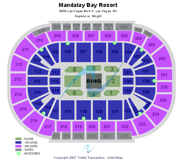 Michelob ULTRA Arena At Mandalay Bay Hopkins (boxing) Seating Chart