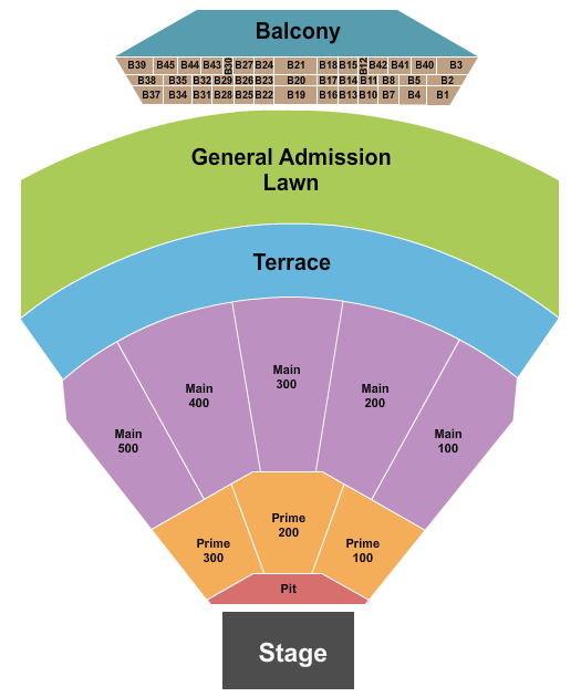 seating chart for TD Pavilion at The Mann Center For The Performing Arts - Endstage 2 - eventticketscenter.com