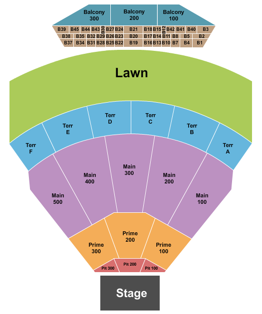 TD Pavilion at The Mann Center For The Performing Arts End Stage Seating Chart