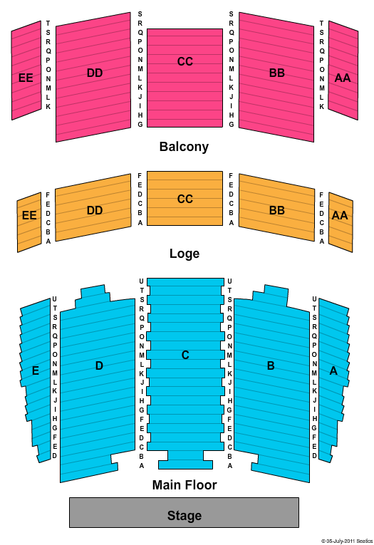 Mansfield Center For The Performing Arts Endstage-ZP Seating Chart