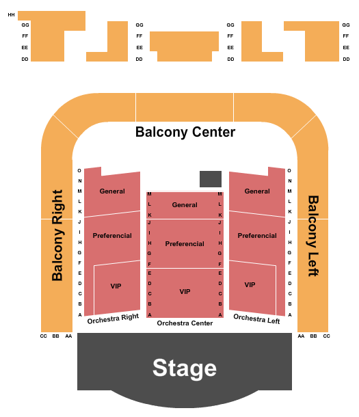 Manuel Artime Performing Arts Center Endstage 3 Seating Chart