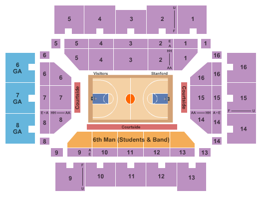 Maples Pavilion Basketball Seating Chart