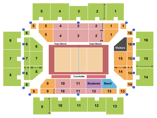 Maples Pavilion Volleyball 2022 Seating Chart