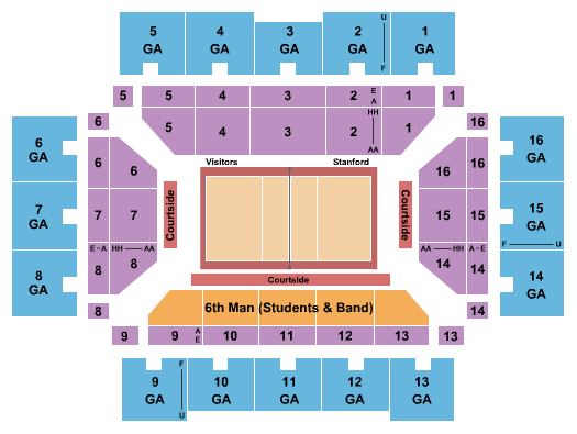 Maples Pavilion Volleyball Seating Chart