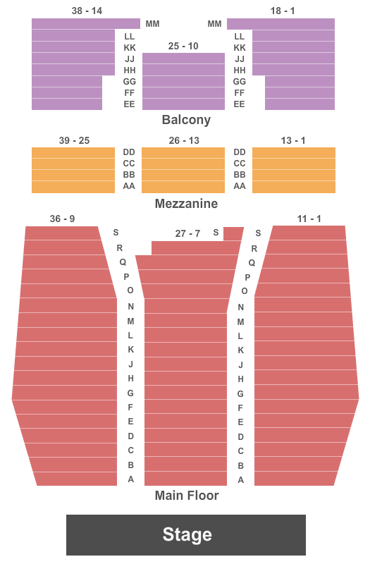 seating chart for Donnell Theater at Marathon Center For The Performing Arts - End Stage - eventticketscenter.com