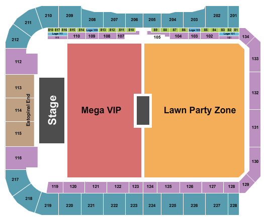 Lynn Family Stadium Endstage VIP/Lawn Seating Chart