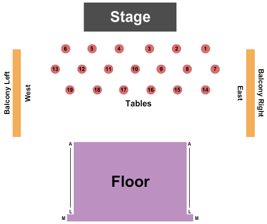 Market Hall Performing Arts Centre Endstage Tables Seating Chart