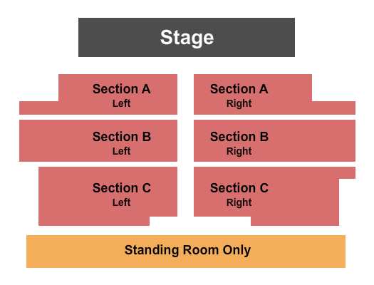 Marquee Theatre - AZ Endstage 2 - Rsrv A-C Rear SRO Seating Chart