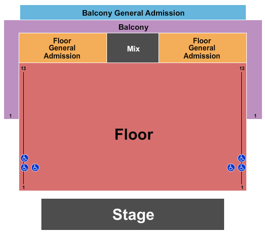 Marquee Theatre - AZ End Stage Seating Chart