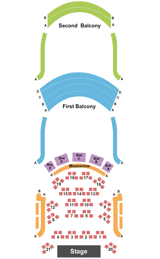 Martha Cohen Theatre Endstage Tables Seating Chart
