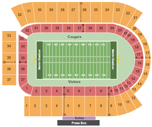 2020 Washington State Cougars Football Season Tickets Includes Tickets To All Regular Season Home Games Martin Stadium Pullman WA