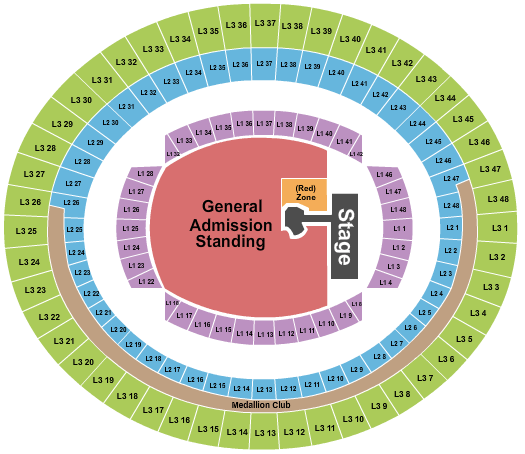 Marvel Stadium U2 map Seating Chart