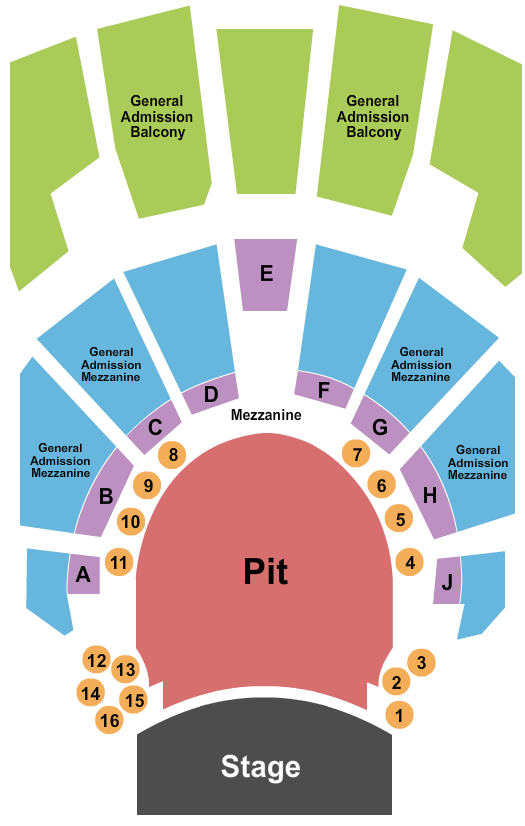 seating chart for Cleveland Masonic Auditorium - Endstage GA Pit 2 - eventticketscenter.com