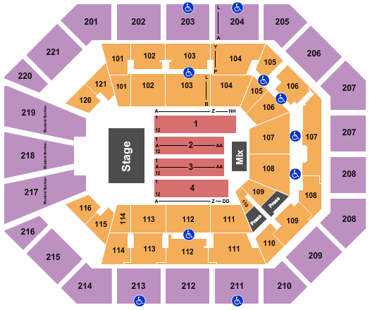 Matthew Knight Arena Chris Young Seating Chart