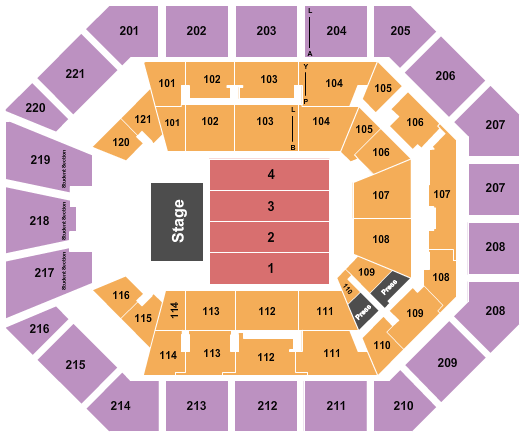 seating chart for Matthew Knight Arena Gabriel Iglesias - eventticketscenter.com