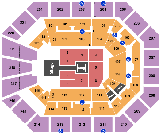 Matthew Knight Arena WWE Seating Chart