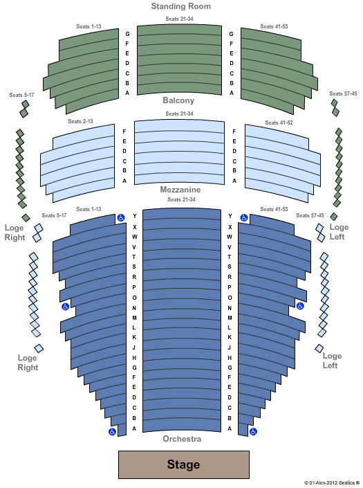 Castle Theater at Maui Arts & Cultural Center End Stage Seating Chart