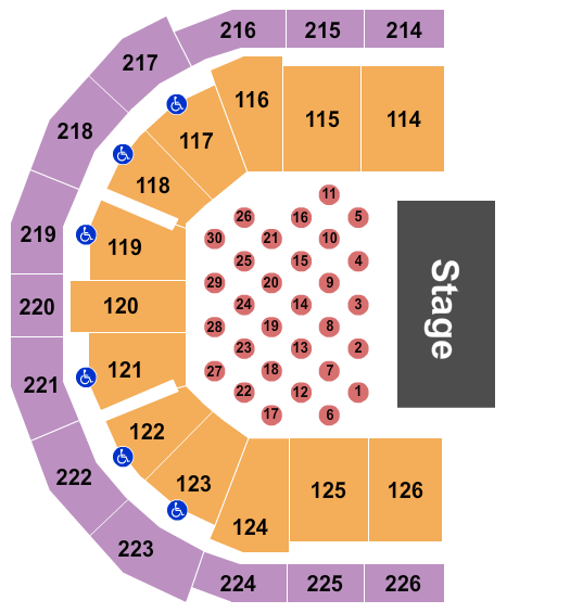 Maverik Center Endstage Tables Seating Chart
