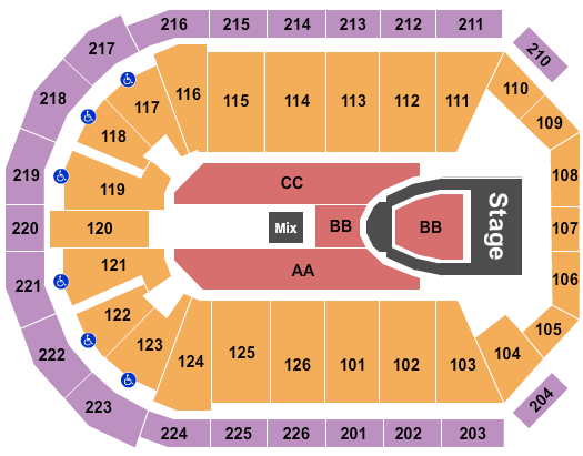 Maverik Center For King and Country Seating Chart