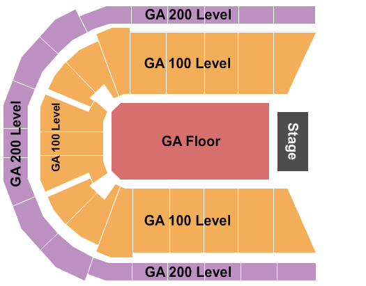 Maverik Center GA By level Seating Chart