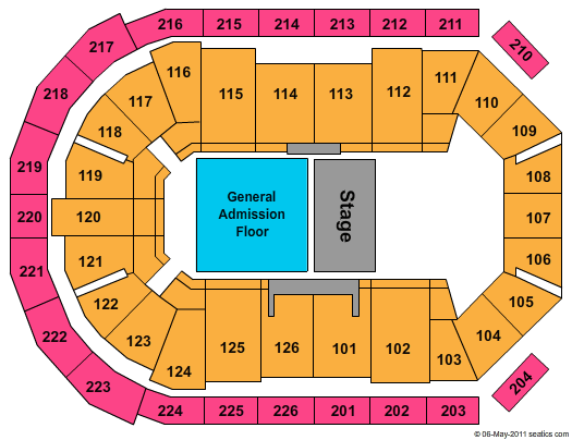 Maverik Center Half End Stage GA Seating Chart