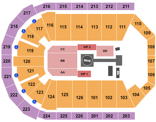 Maverik Center MMA Seating Chart
