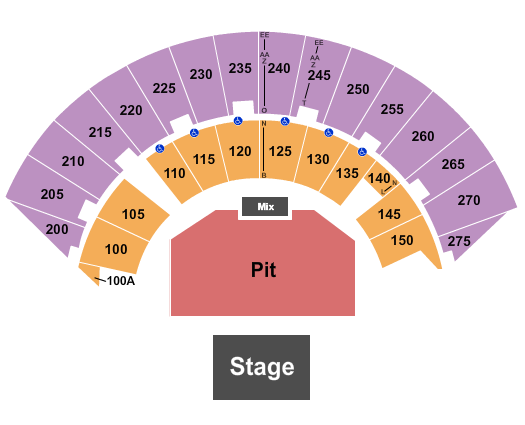 Seating plan for Mayo Civic Center Arena