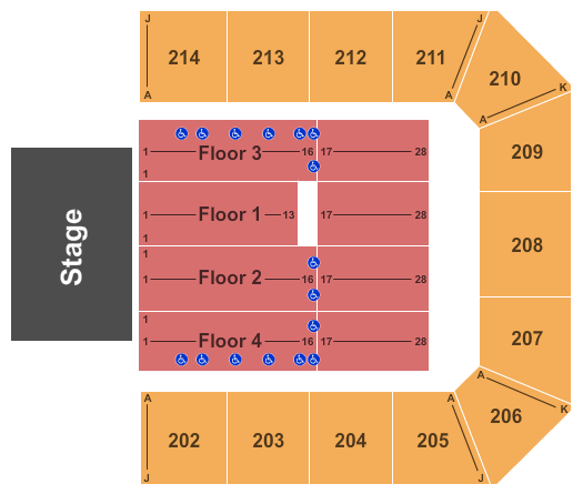 Mayo Civic Center Auditorium End Stage Seating Chart