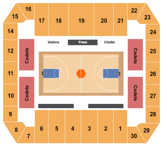 Mcalister Field House Basketball Seating Chart