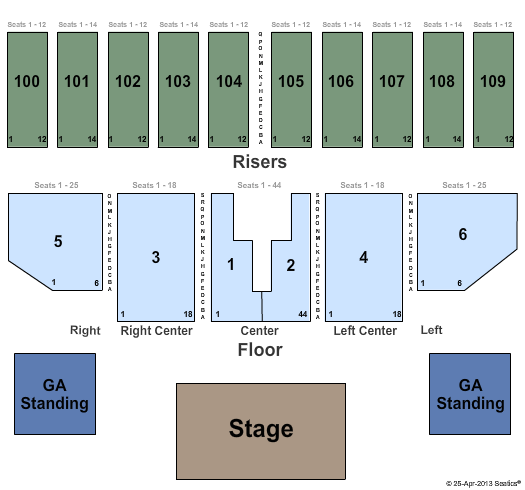 McAllen Convention Center Half House - Partial GA Floor Seating Chart
