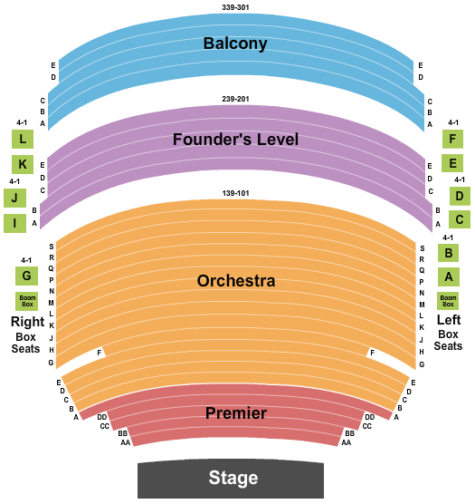 seating chart for Mccallum Theatre - Endstage Premier - eventticketscenter.com