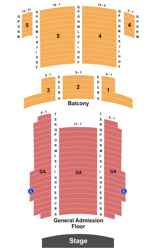 McDonald Theatre Endstage - GA Flr Rsvd Balc Seating Chart