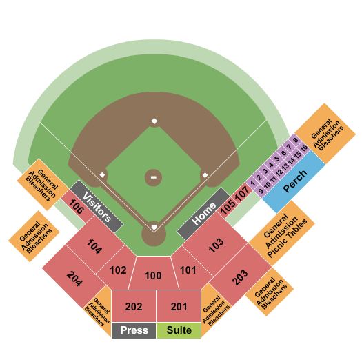 McNair Field Baseball Seating Chart
