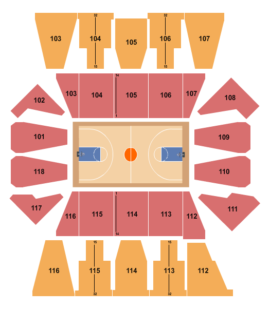 Mccarthey Athletic Center Basketball 2019-20 Seating Chart