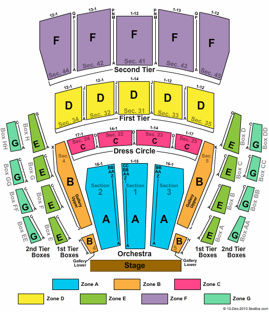 McCaw Hall old Endstage Zone Seating Chart