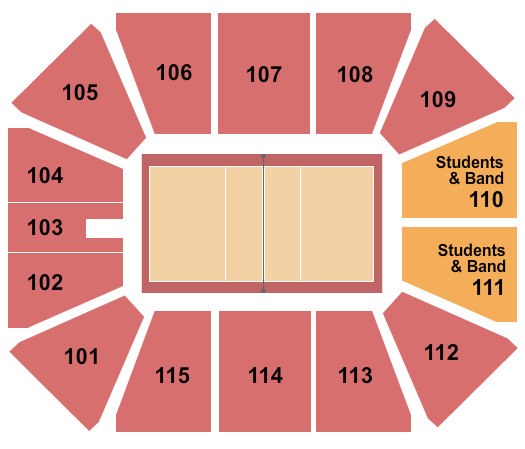 McLeod Center Northern Iowa Panthers Volleyball Seating Chart